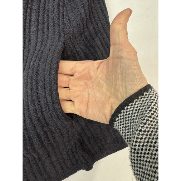 Barefoot Dreams CozyChic Ultra Lite Open Cardigan Hooded Ribbed Cozy Black XS - Picture 8 of 9